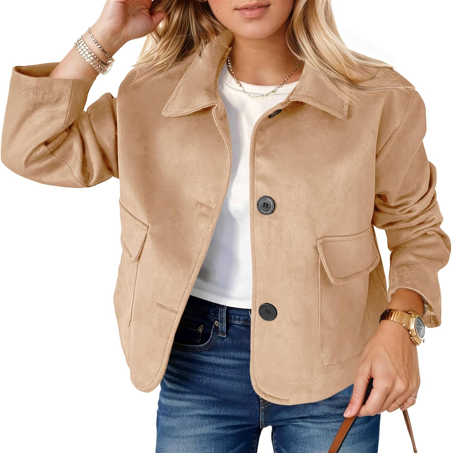 Stylish Womens Faux Suede Leather Jackets for Casual Wear