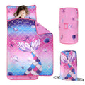 Mermaid Toddler Nap Mat with Pillow - Soft Portable Sleeping Bag