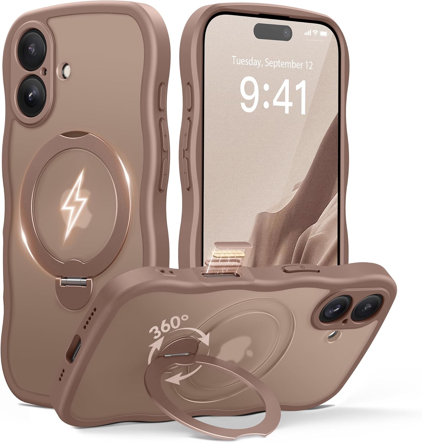 GolbinBox iPhone 16 Case with 360 Spin Magnetic Stand