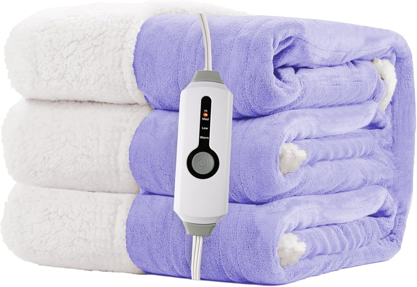 Electric Heated Blanket Throw - Cozy Microplush & Sherpa Fabric