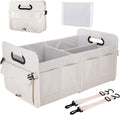 Trunk Organizer SUV Car Storage Organizer Trunk - Sturdy 70L Beige