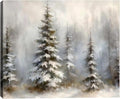 Framed Canvas Wall Art 20x30in Vintage Snowy Christmas Tree - Timeless