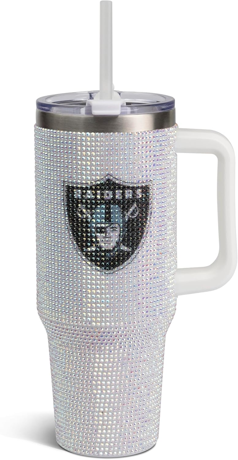 NFL 40oz Stainless Steel Tumbler with Crystal Rhinestones