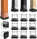 28 Pcs Chair Leg Sliders for Carpet - Square Silicone Furniture Caps