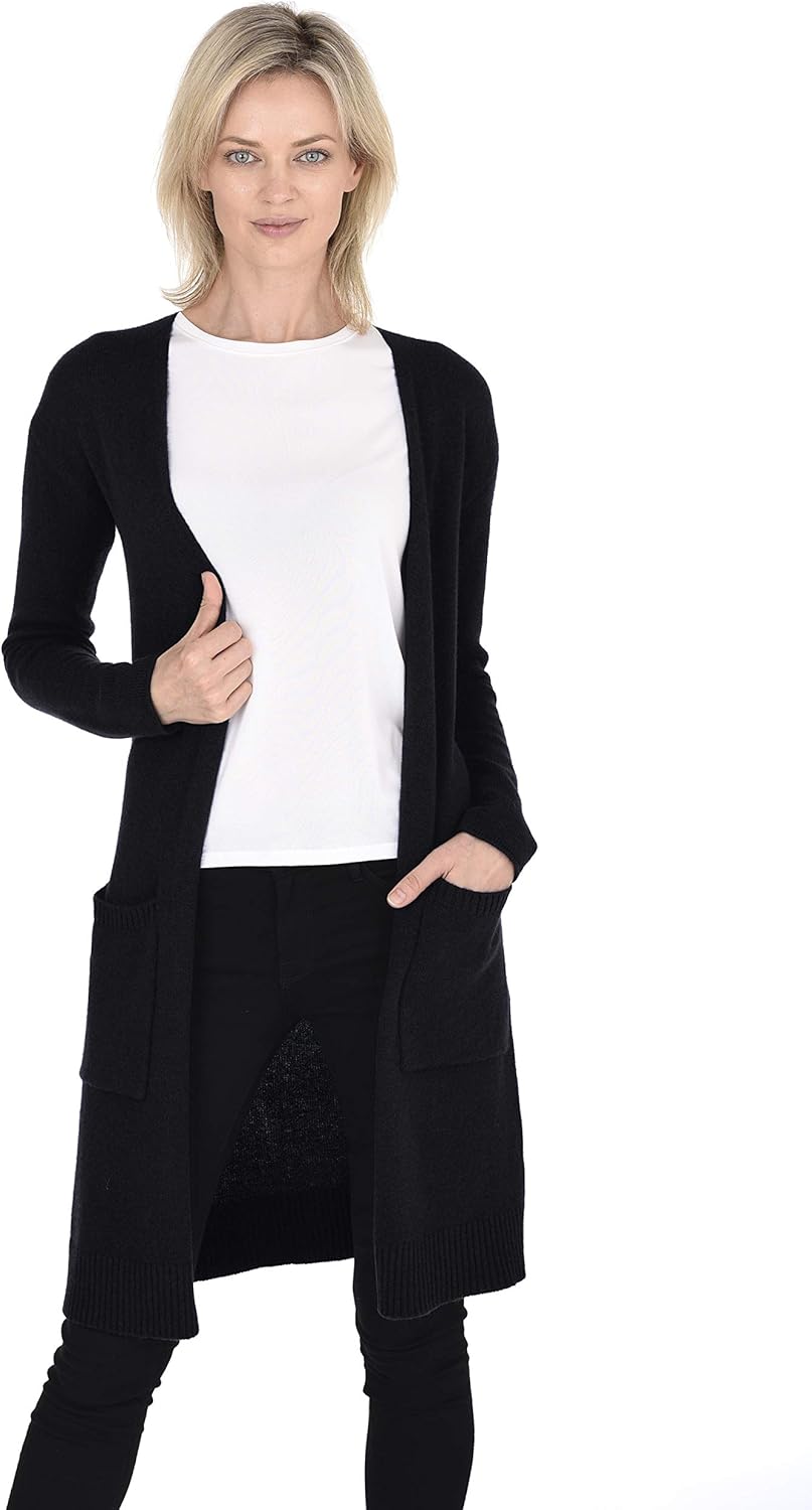 Cashmere Mid-Length Open Cardigan for Women - Luxurious Style