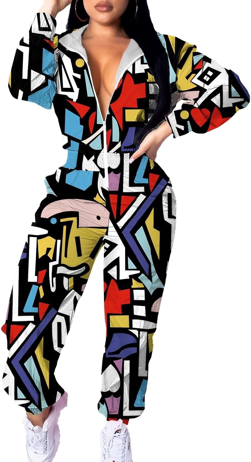 Stylish Women's Pullover Hoodies Jumpsuit Tracksuit Set