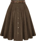 Belle Poque Women's Retro High Waist A-Line Midi Skirt for Style