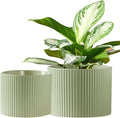 Ceramic Plant Pots 8.1 + 6 in Planters for Indoor Plants - Modern