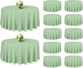 Sage Green 120 in Round Tablecloth 12 Pack - Durable Polyester