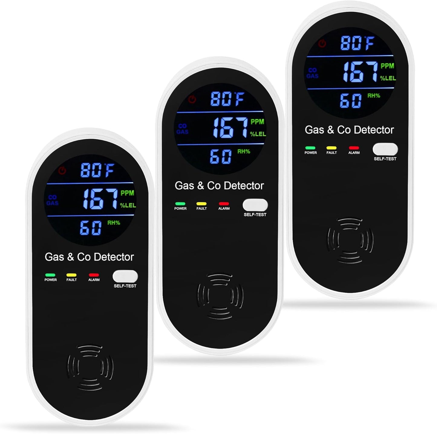 3 Packs Plug in Gas & Carbon Monoxide Detector for Home Safety
