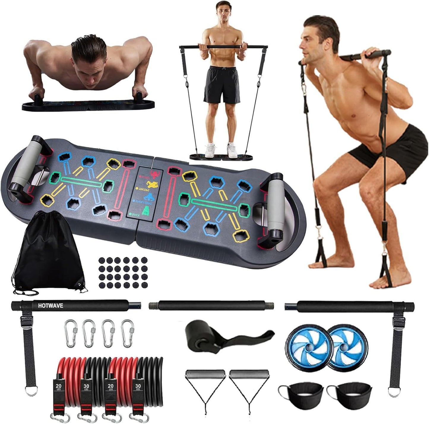HOTWAVE Portable Exercise Equipment for Full Body Workouts
