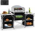 Seeutek Camping Kitchen Table - Foldable Outdoor Cooking Station