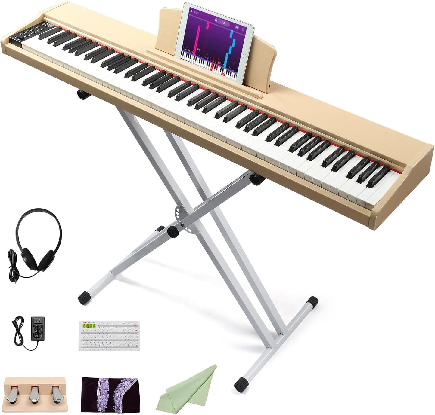 Portable 88-Key Semi-Weighted Electric Piano with Bluetooth & Professional Pedals