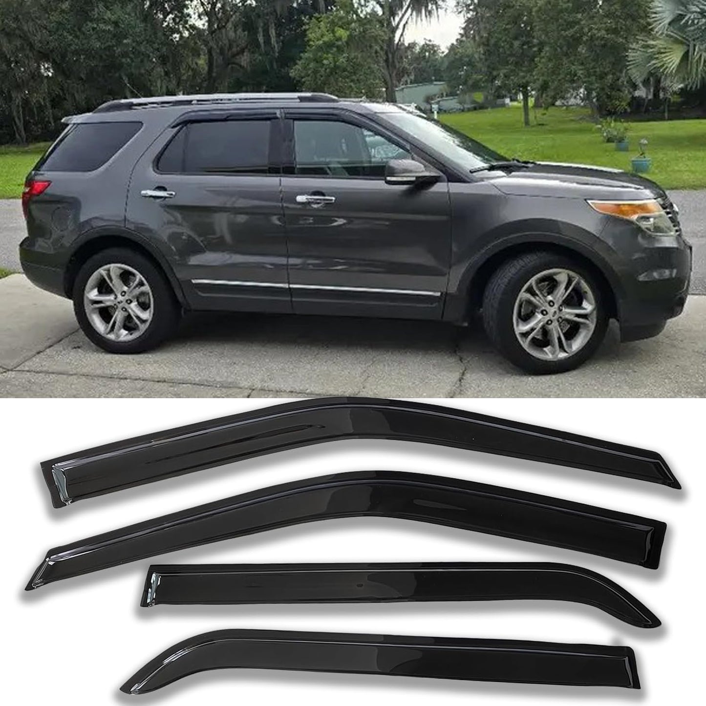 Window Visors Rain Guards for Ford Explorer 2011-2019 - 4pc