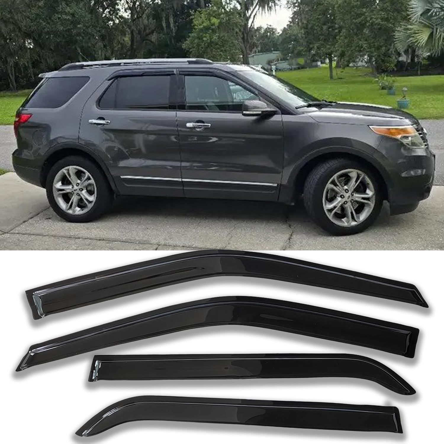 Window Visors Rain Guards for Ford Explorer 2011-2019 - 4pc
