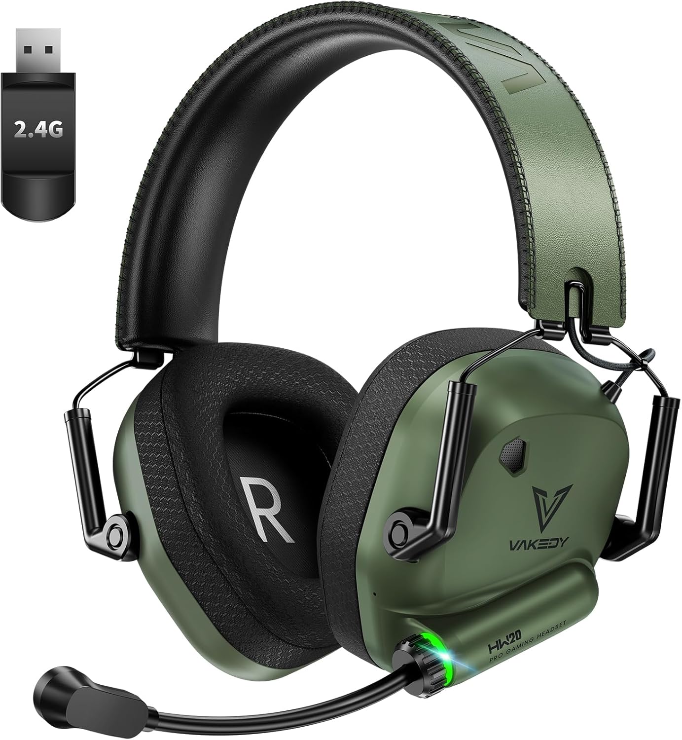Vakedy Wireless Gaming Headset: Low Latency, 50Hr Battery 