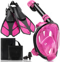 Mask Fins Snorkeling Gear for Adults Full Face Snorkel Mask & Fins