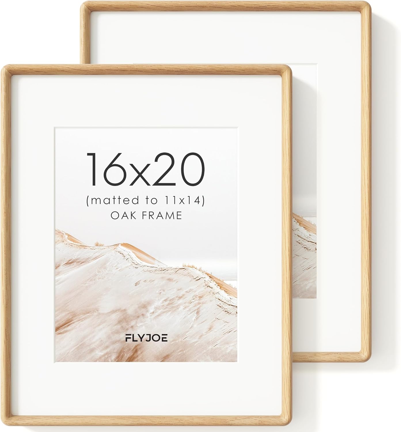 16x20 Picture Frame Set of 2 with Natural Solid Oak Wood