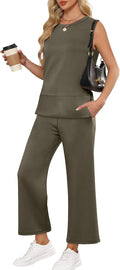 Women's 2 Piece Outfits Summer Travel Lounge Set - Soft Knit