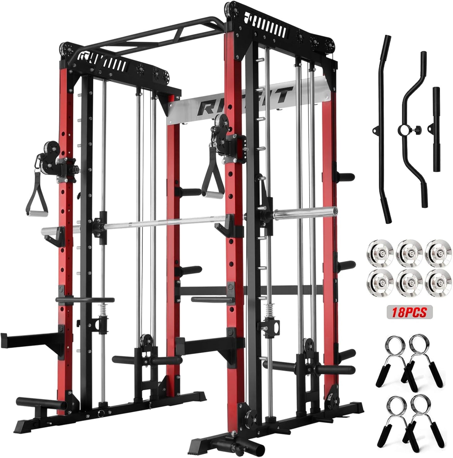 RitFit Smith Machine with Cable Crossover - Ultimate Home Gym Power!