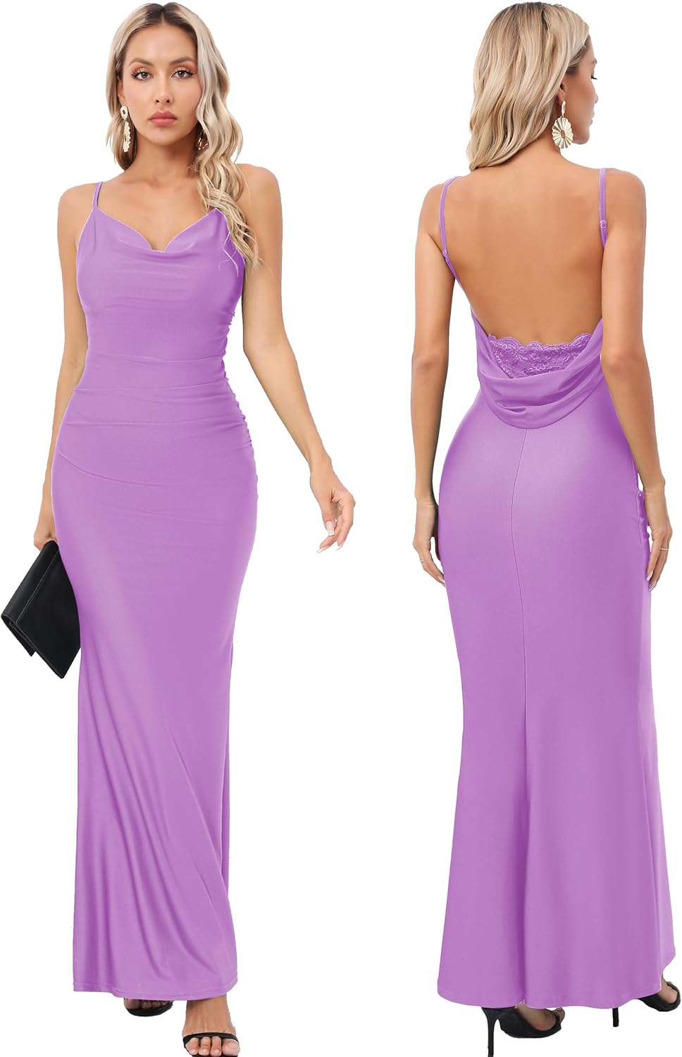 Capuffy Women Drape Neck Formal Maxi Dresses for Every Occasion