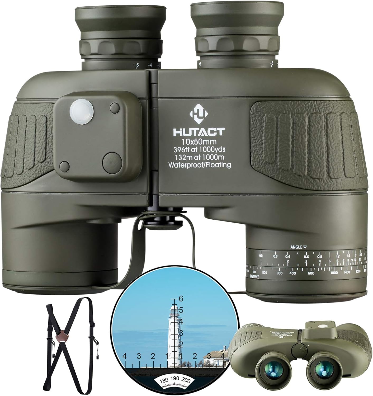 HUTACT 10x50 Marine Binoculars for Adults - Perfect for Outdoor Use