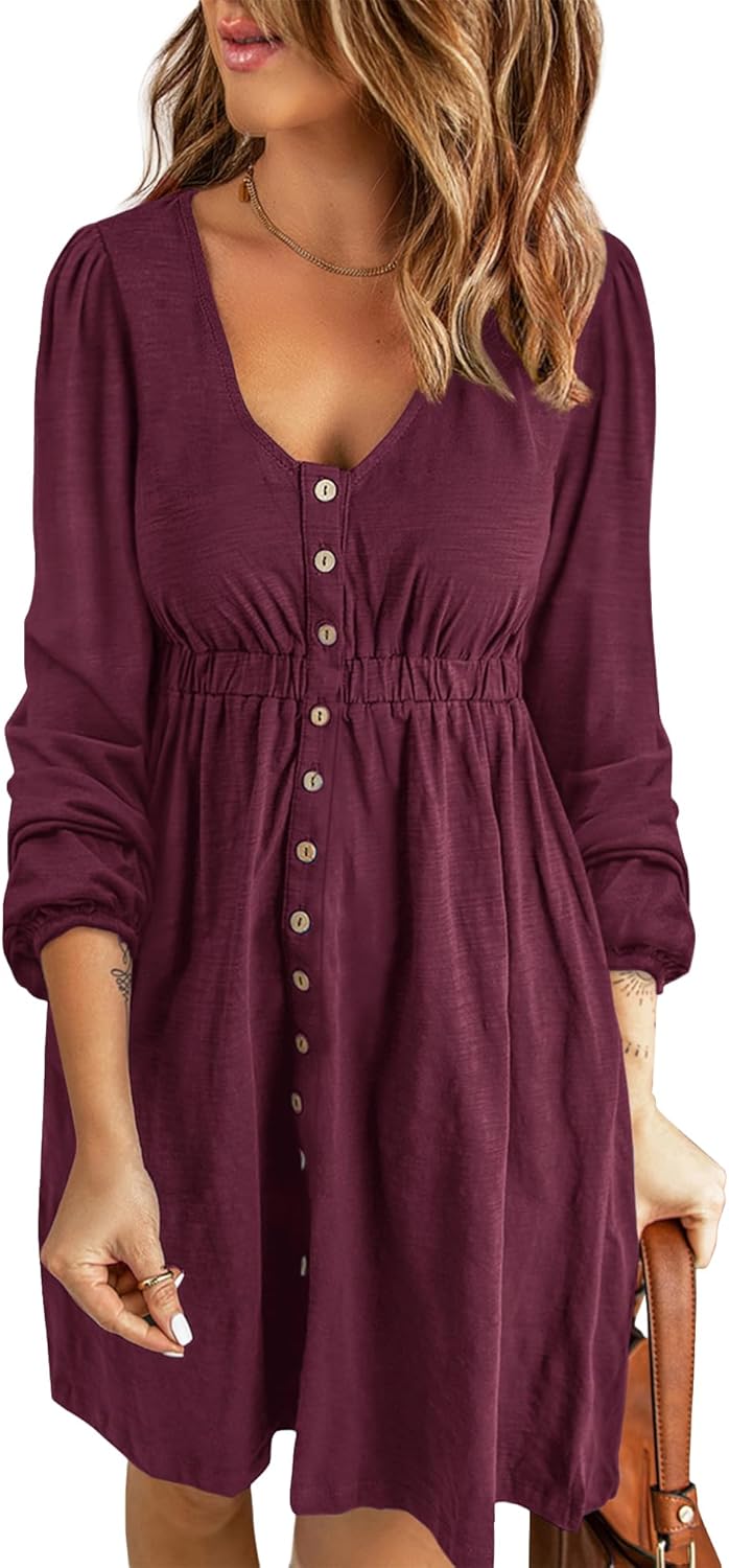 BTFBM Casual Fall Dresses for Women with Long Sleeves and Pockets