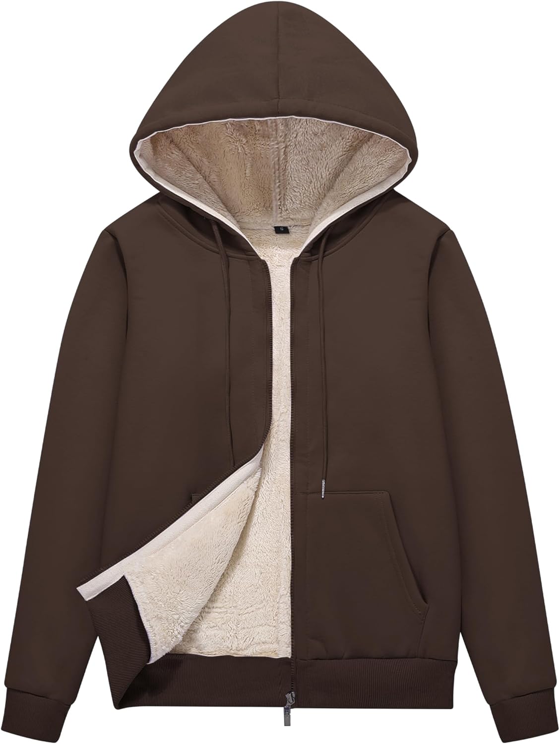 Flygo Women Winter Hoodies Zip Up Fleece Sherpa Lined
