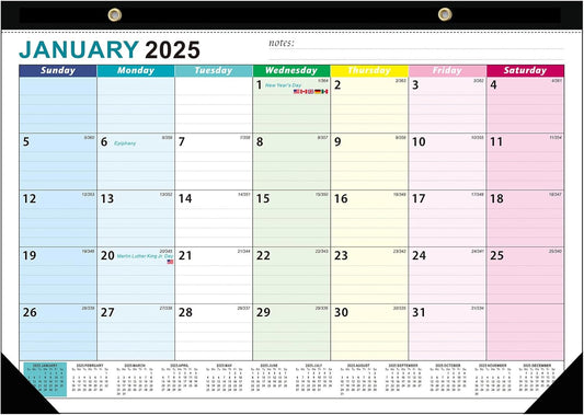 2025 Desk Calendar: 18 Months, Large Monthly Format, Home & Office Organizer