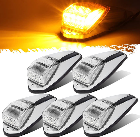 Partsam 5pcs Clear Lens 31LED Amber Cab Marker Lights for Trucks