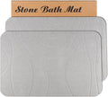 Stone Bath Mat 2 Pack Light Grey Diatomaceous Earth Mat - Quick Drying