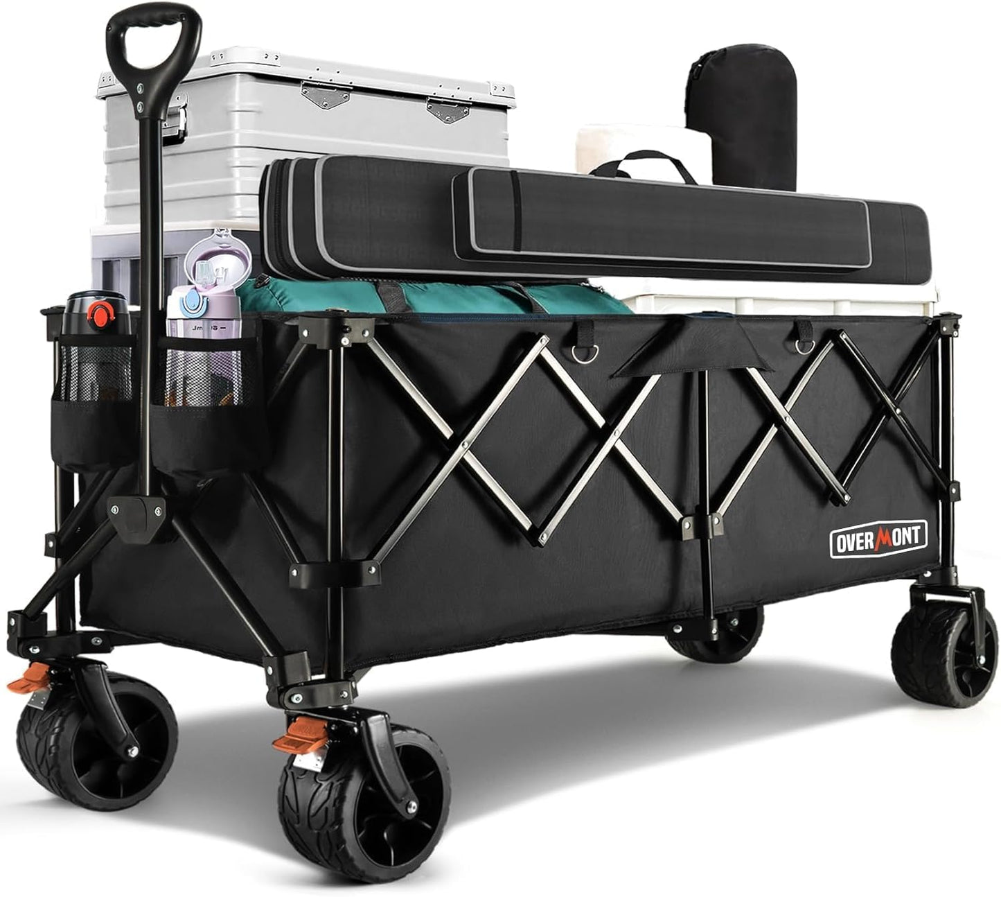 Overmont 45ft' Collapsible Wagon Cart - 440lbs Capacity Utility