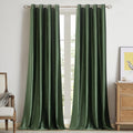 Velvet Emerald Olive Green Blackout Curtains 72 in - Luxury Drapes