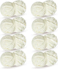 Milk White Chunky Chenille Yarn for Crocheting - Soft Super Bulky Pack