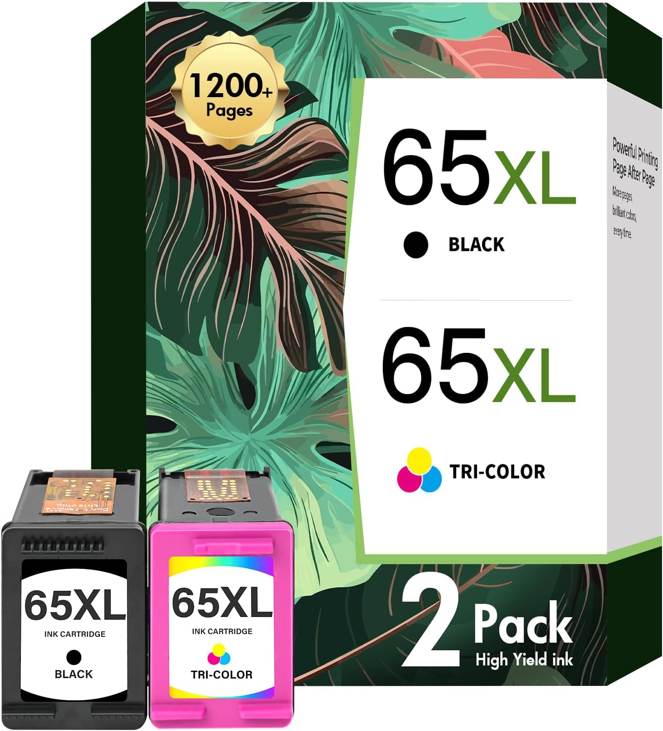 65XL Black and Color Ink Cartridges Combo Pack for HP Printers