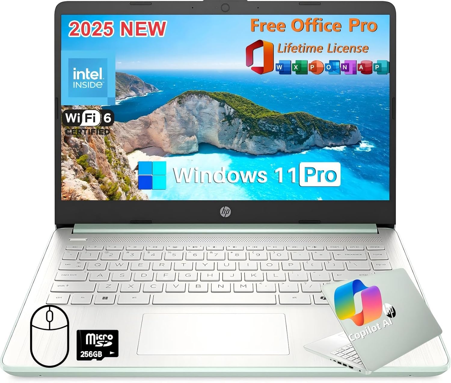 HP 2025 14 Inch Laptop with Intel N150 Processor and Office