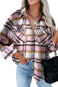 Womens Collared V Neck Button Down Oversized Blouse - Relaxed Fit