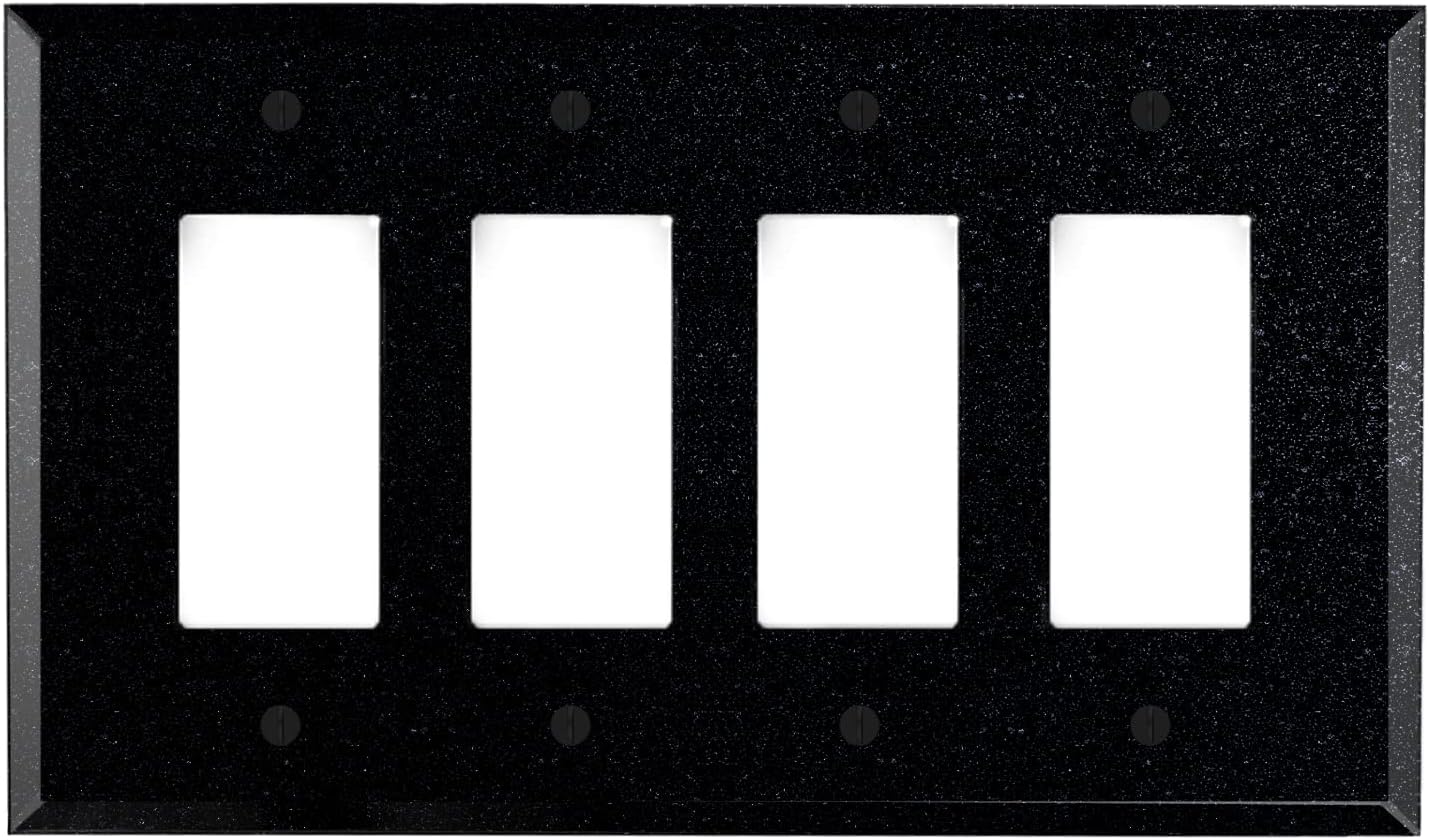 Sparkling Black Glass Mirror Switch Plate for Modern Decor