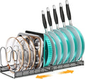 Expandable Pots and Pans Organizer Rack - Stable Under-Cabinet Storage
