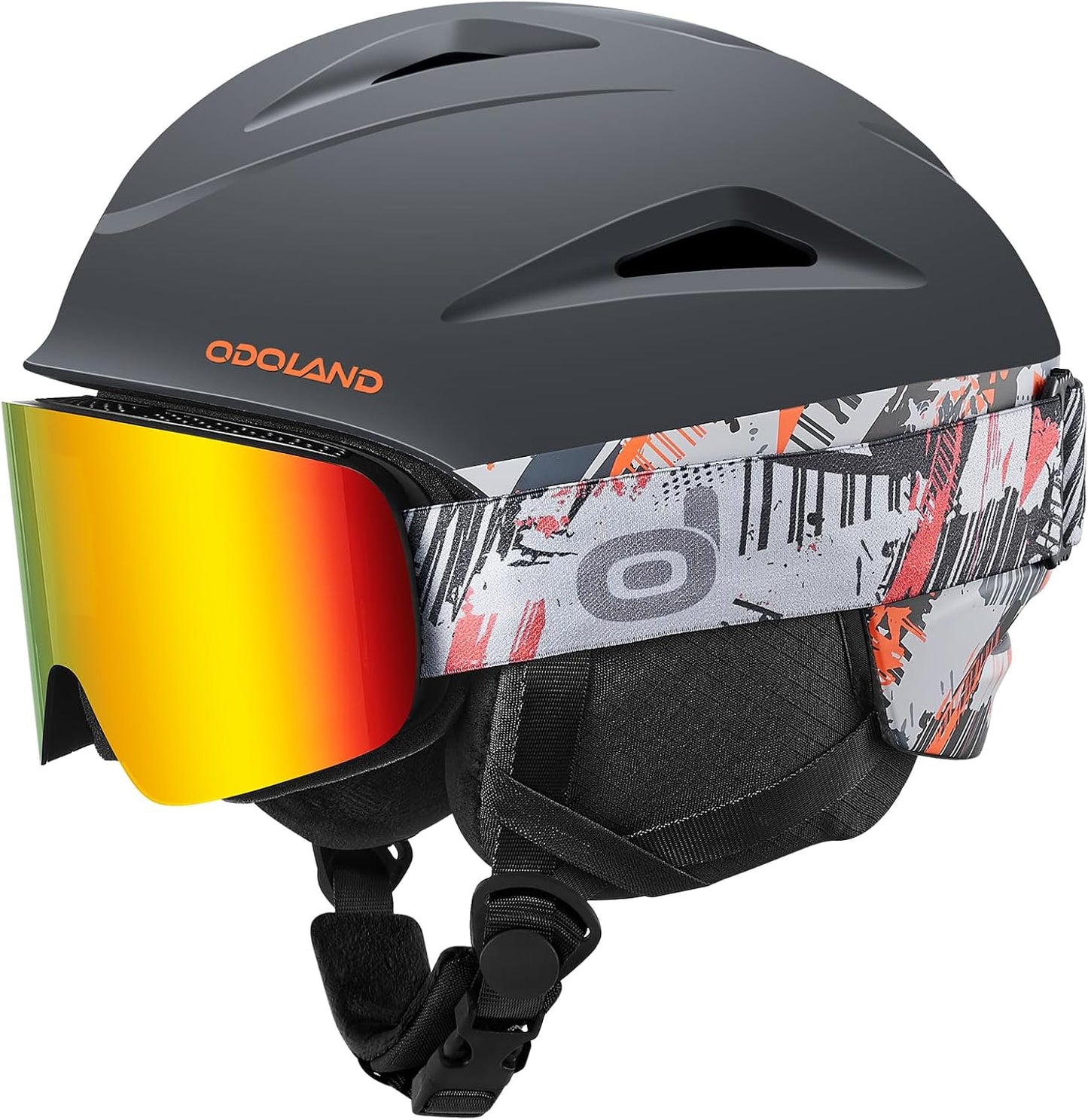 Odoland Ski Helmet and Goggles Set for Ultimate Snow Sports Safety