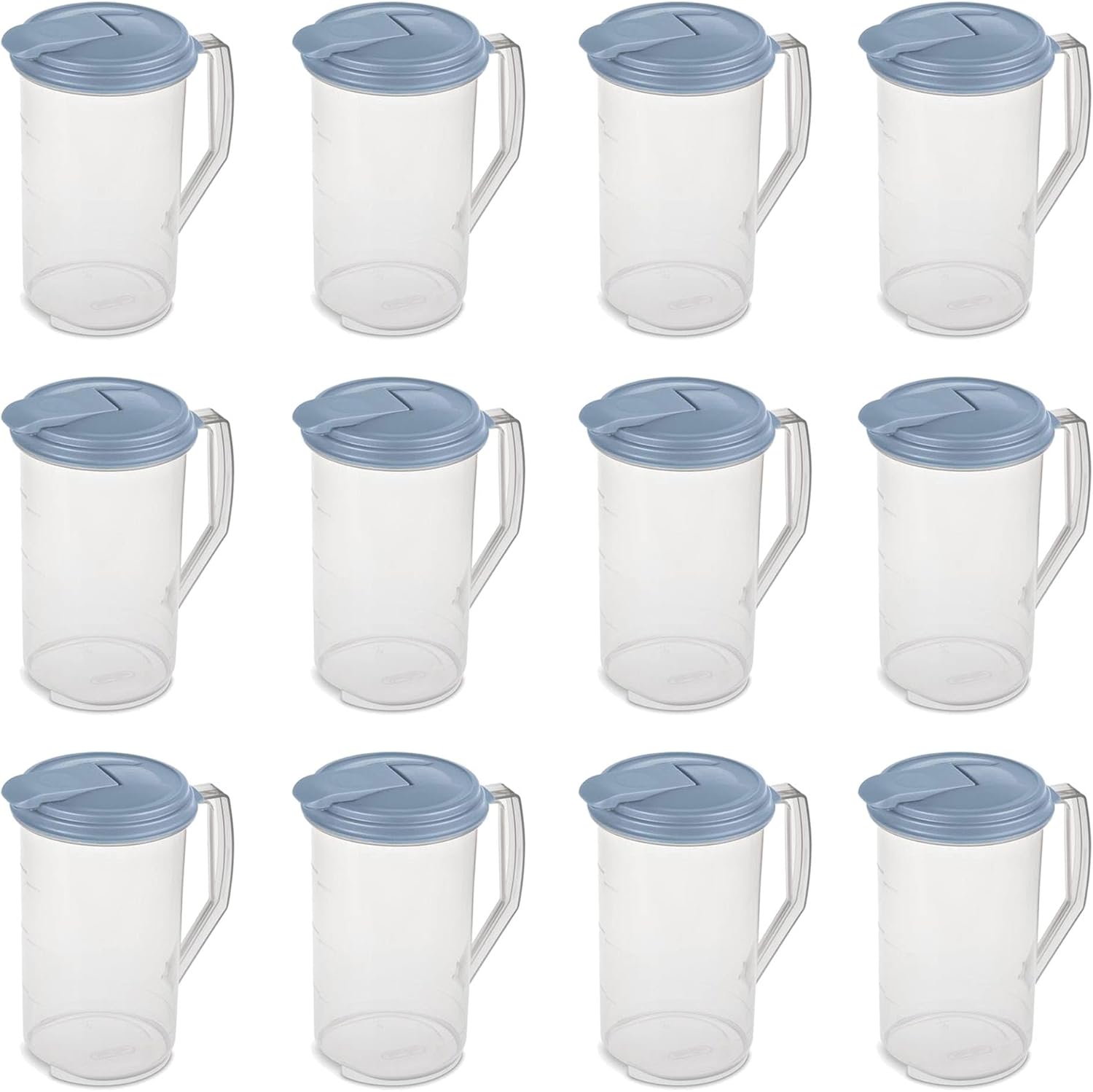 Sterilite 2 Quart Clear Round Plastic Pitcher for Easy Pouring