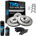 TRQ Front Brake Pad & Rotor Kit Compatible with 2005-2008 Buick