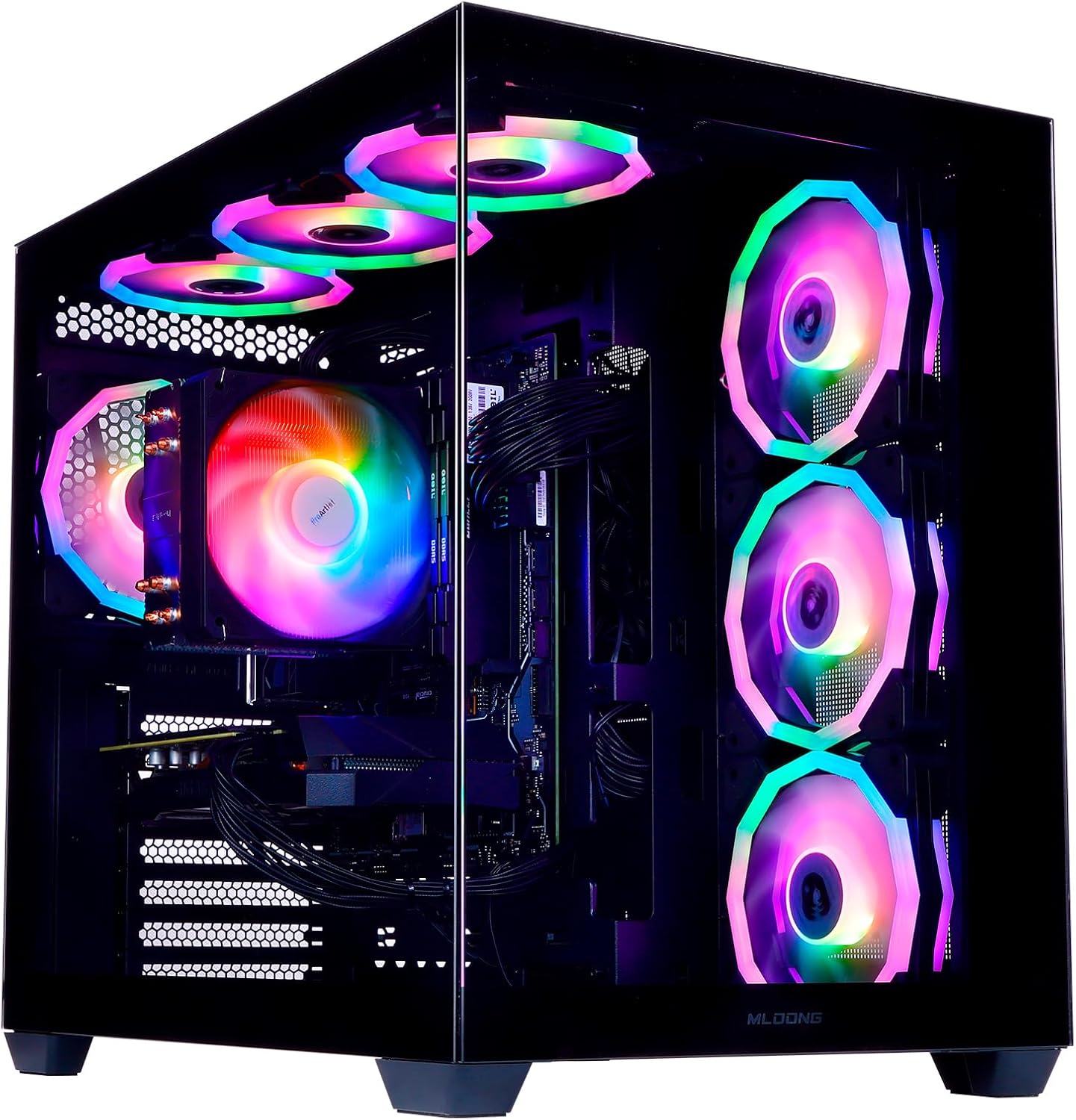 MLOONG Gaming PC Desktop with Ryzen 5 5500 and RTX 5060