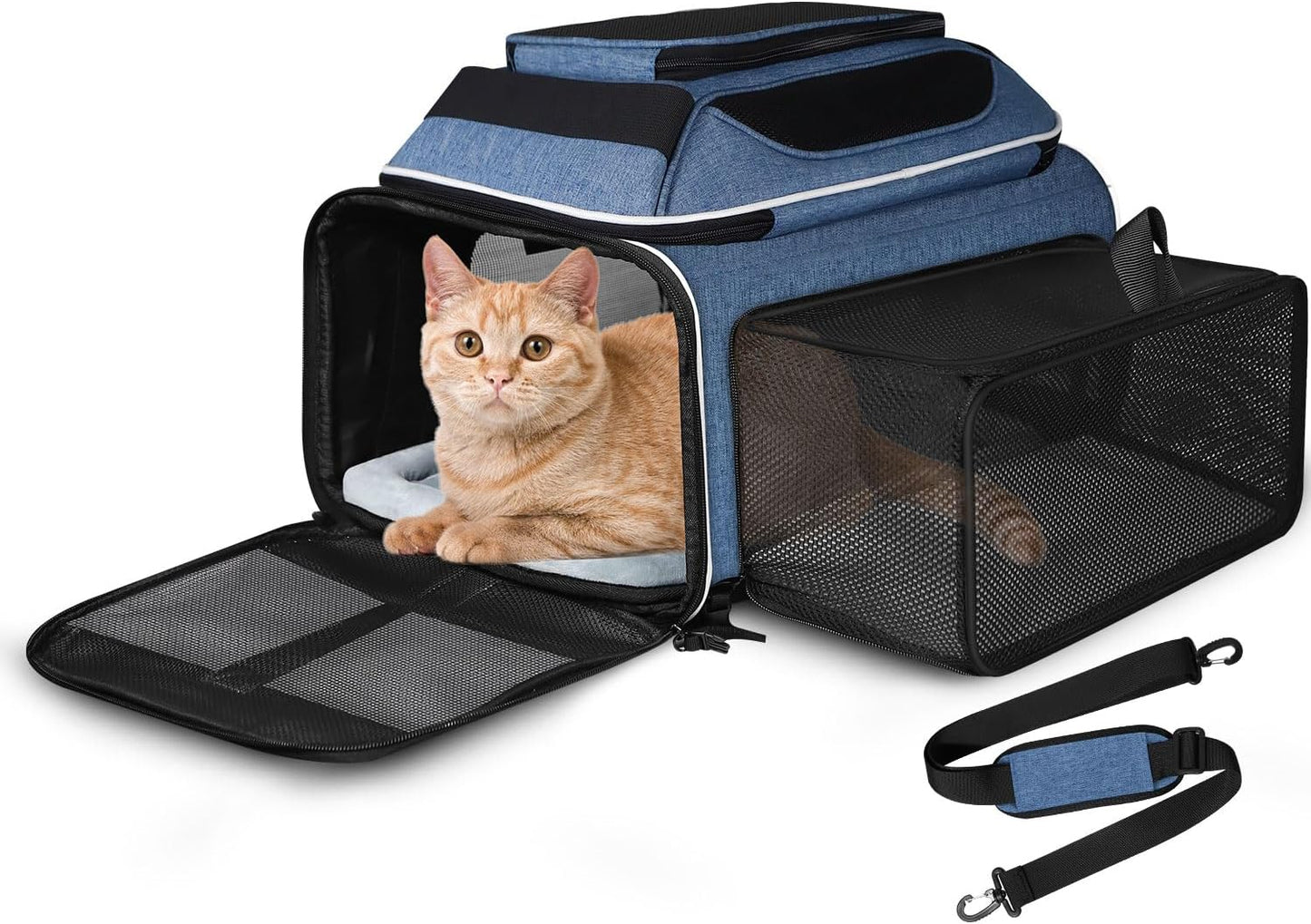 Petskd Expandable Pet Carrier for Small Dogs and Cats 17x12x8.5