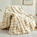 Faux Fur Throw Blanket Tie-Dye Khaki - Super Soft Cozy Throw