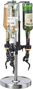 OGGI 3-Bottle Revolving Liquor Dispenser, Stainless Steel - Continuous