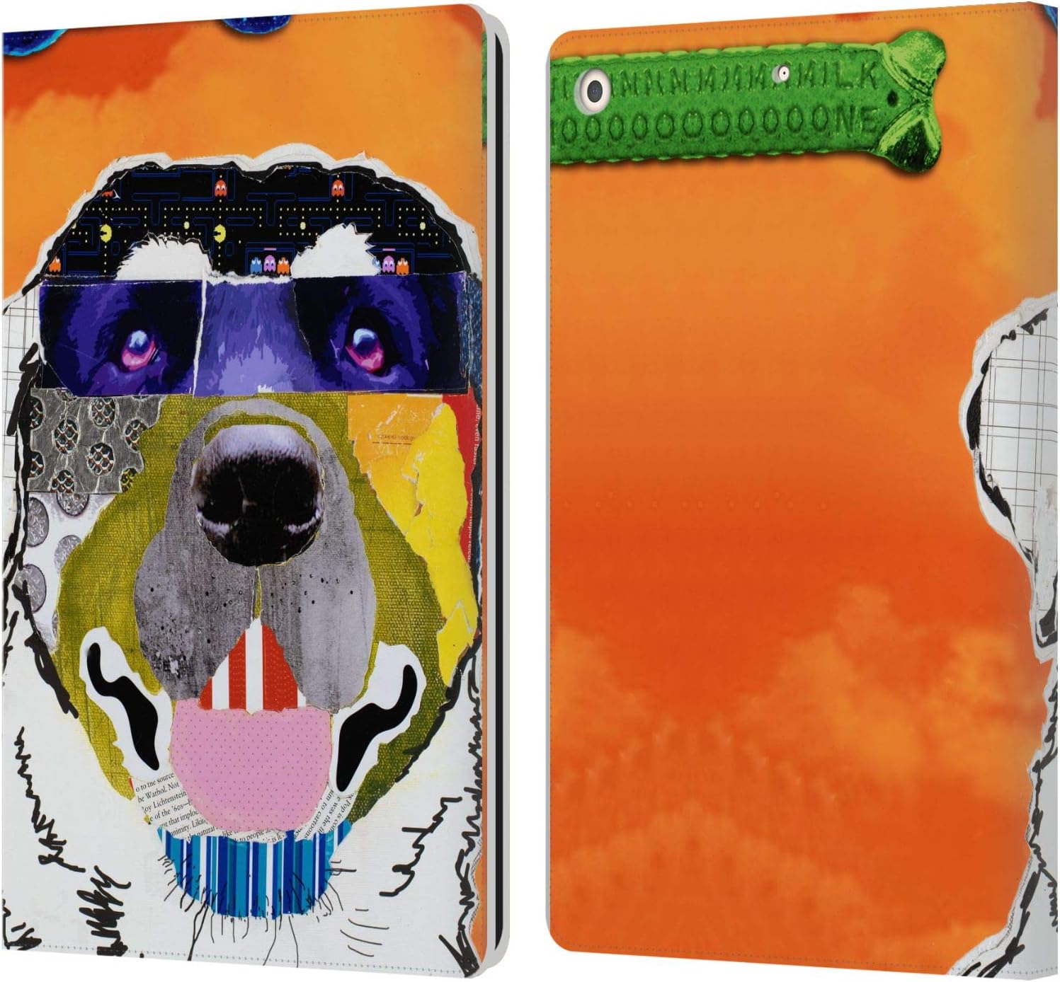 Michel Keck Labrador Dogs Leather Wallet Case for iPad 10.2