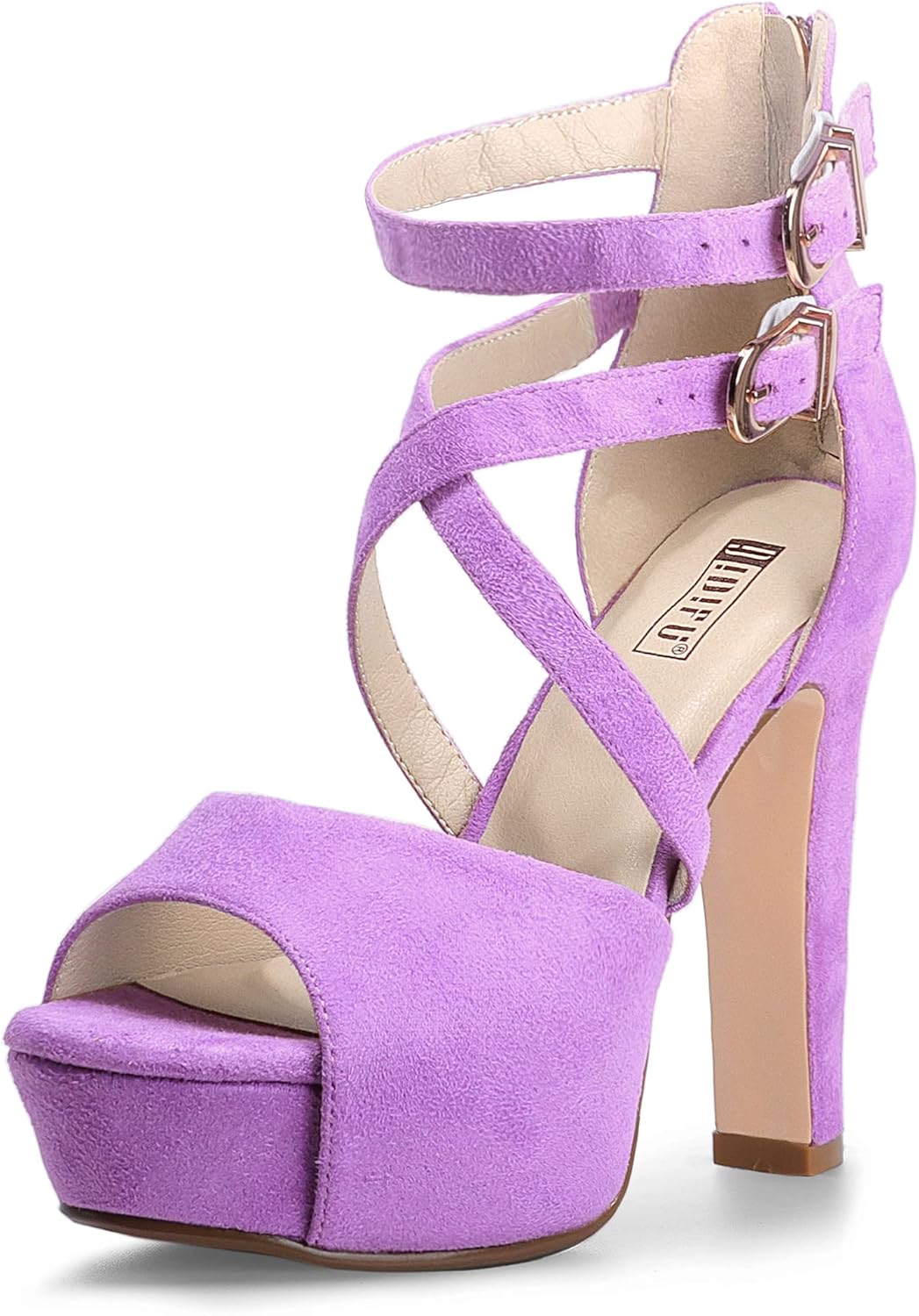 IDIFU Women's Charcy Crisscross Strappy Platform Heels Sandals