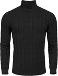 Men's Slim Fit Turtleneck Sweater Twisted Knit - Warm, Soft Comfort