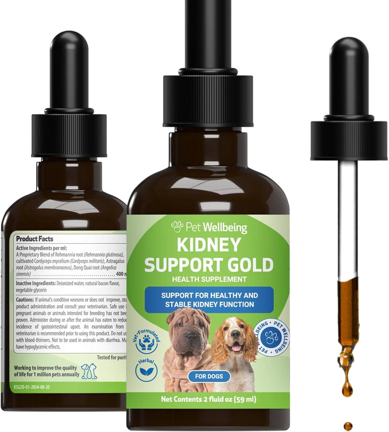 Pet Wellbeing Kidney Support Gold for Dogs - Vitality & Balance